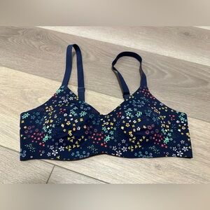 knix Navy Floral Wireless Bra with Multicolor Print| size 1